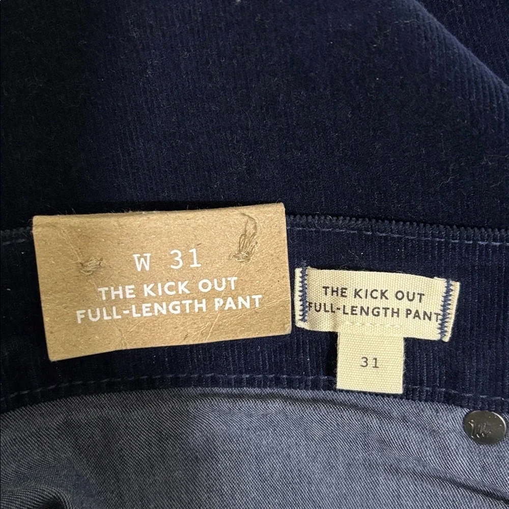 Madewell Women Corduroy Pants Straight Leg Dark Blue Kick out Sz 31 New Midrise - Picture 7 of 14